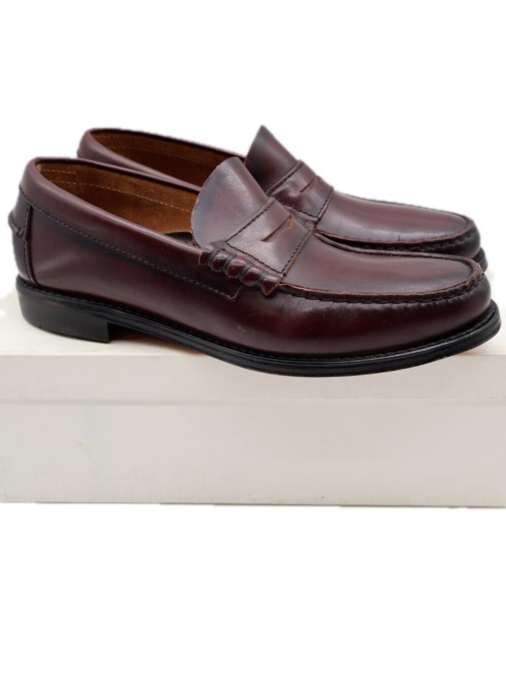 Barclay Vintage 70s 80s Mens 8 D Burgundy‎ Leather Penny Loafers
